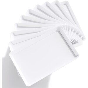 White Plastic Serving Trays Rectangle Large Party Buffet Food Platter Set